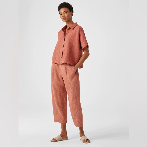 Eileen Fisher Tops - Eileen Fisher Washed Organic Linen Delave
short sleeve shirt Terracotta Sz Small